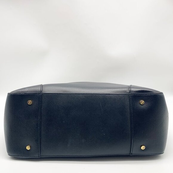 Tory Burch Black Saffiano Leather Robinson Double Zip Convertible Satchel - Picture 5 of 12